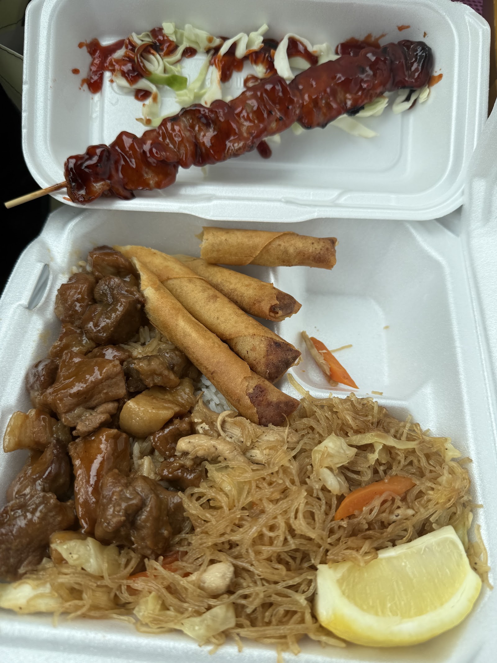 Close-up of crispy lumpia